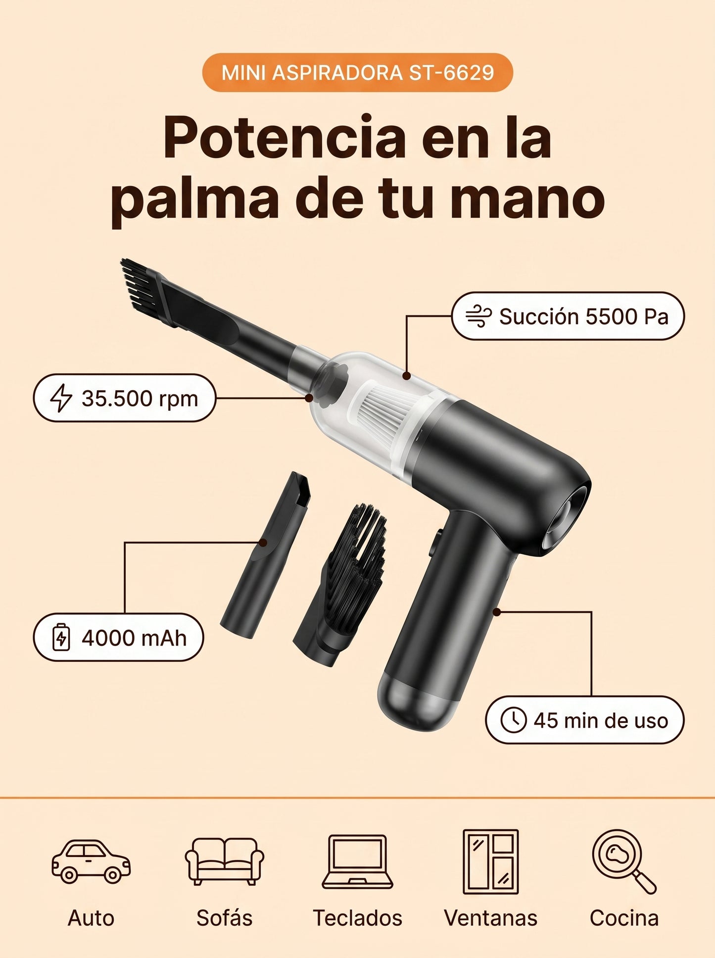 *PAGA 1 y LLÉVATE 2* Aspiradora 4 en 1 TurboClean